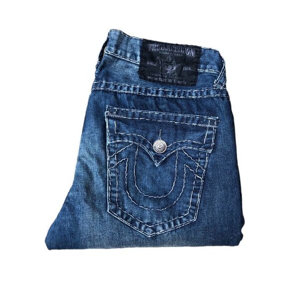 Vintage True Religion Jeans Size 36 RICKY BIG T Blue - Picture 7 of 12